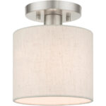 49807-91 1 Light Brushed Nickel Semi Flush-Lighting LumensSemi Flush