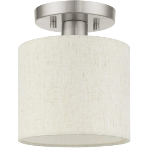 49807-91 1 Light Brushed Nickel Semi Flush-Lighting LumensSemi Flush