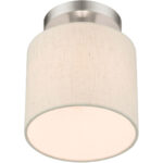 49807-91 1 Light Brushed Nickel Semi Flush-Lighting LumensSemi Flush