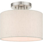 49808-91 1 Light Brushed Nickel Semi Flush-Lighting LumensSemi Flush