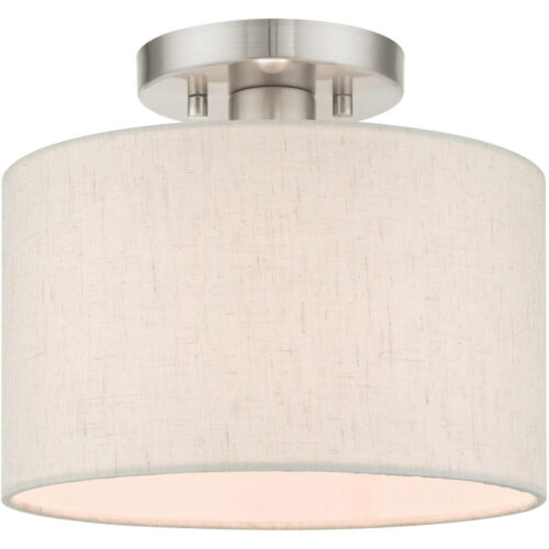 49808-91 1 Light Brushed Nickel Semi Flush-Lighting LumensSemi Flush