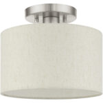 49808-91 1 Light Brushed Nickel Semi Flush-Lighting LumensSemi Flush