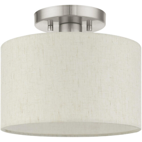 49808-91 1 Light Brushed Nickel Semi Flush-Lighting LumensSemi Flush