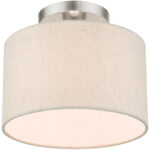 49808-91 1 Light Brushed Nickel Semi Flush-Lighting LumensSemi Flush