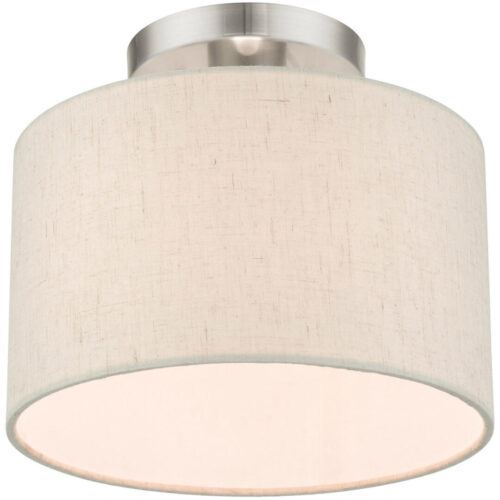 49808-91 1 Light Brushed Nickel Semi Flush-Lighting LumensSemi Flush