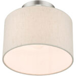 49808-91 1 Light Brushed Nickel Semi Flush-Lighting LumensSemi Flush