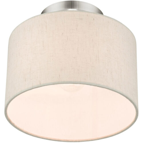 49808-91 1 Light Brushed Nickel Semi Flush-Lighting LumensSemi Flush