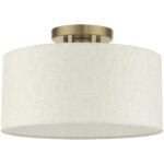 49809-01 1 Light Antique Brass Semi Flush-Lighting LumensSemi Flush