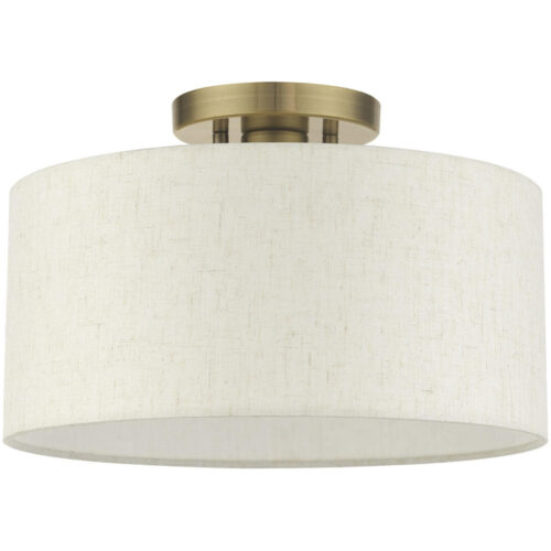 49809-01 1 Light Antique Brass Semi Flush-Lighting LumensSemi Flush