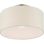 49809-01 1 Light Antique Brass Semi Flush-Lighting LumensSemi Flush