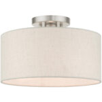 49809-91 1 Light Brushed Nickel Semi Flush-Lighting LumensSemi Flush