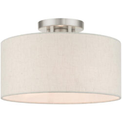 49809-91 1 Light Brushed Nickel Semi Flush-Lighting LumensSemi Flush