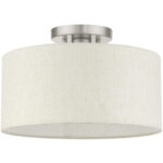 49809-91 1 Light Brushed Nickel Semi Flush-Lighting LumensSemi Flush