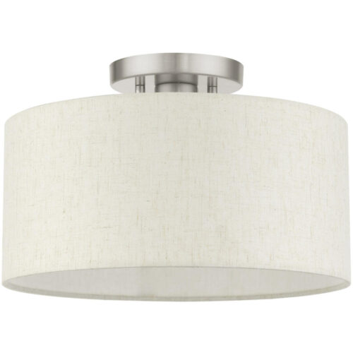 49809-91 1 Light Brushed Nickel Semi Flush-Lighting LumensSemi Flush