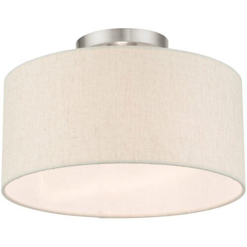 49809-91 1 Light Brushed Nickel Semi Flush-Lighting LumensSemi Flush