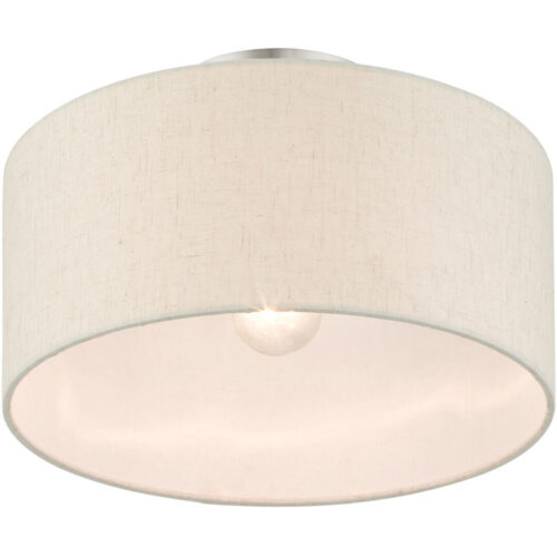 49809-91 1 Light Brushed Nickel Semi Flush-Lighting LumensSemi Flush