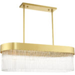 12 inch 4 Light Soft Gold Chandelier with Soft Gold Drum with Clear Crystal Rods Shade-Lighting LumensChandeliers