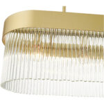 12 inch 4 Light Soft Gold Chandelier with Soft Gold Drum with Clear Crystal Rods Shade-Lighting LumensChandeliers