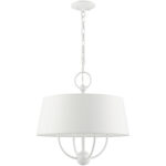 49844-03 4 Light White Pendant Chandelier-Lighting LumensChandeliers