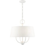 49844-03 4 Light White Pendant Chandelier-Lighting LumensChandeliers