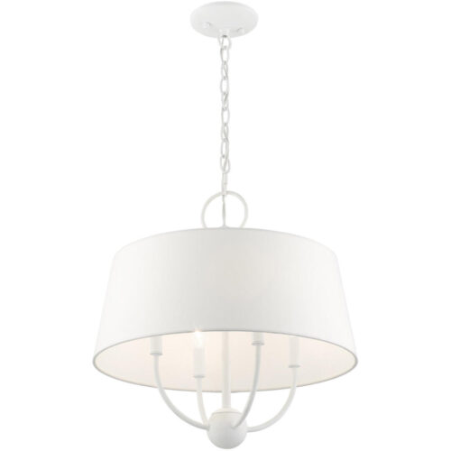 49844-03 4 Light White Pendant Chandelier-Lighting LumensChandeliers