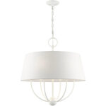 49846-03 6 Light White Pendant Chandelier-Lighting LumensChandeliers