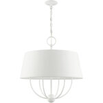 49846-03 6 Light White Pendant Chandelier-Lighting LumensChandeliers