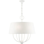 49846-03 6 Light White Pendant Chandelier-Lighting LumensChandeliers