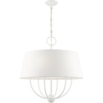 49846-03 6 Light White Pendant Chandelier-Lighting LumensChandeliers