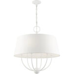 49846-03 6 Light White Pendant Chandelier-Lighting LumensChandeliers