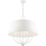 49846-03 6 Light White Pendant Chandelier-Lighting LumensChandeliers