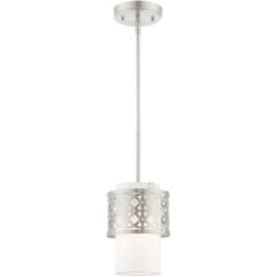 49861-91 1 Light Brushed Nickel Single Pendant-Lighting LumensPendant Lights