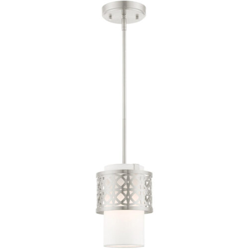 49861-91 1 Light Brushed Nickel Single Pendant-Lighting LumensPendant Lights