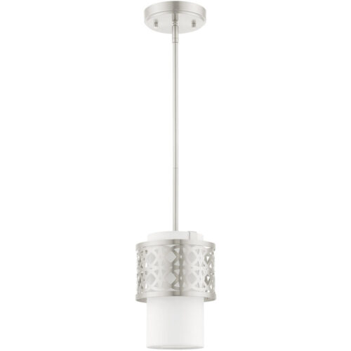 49861-91 1 Light Brushed Nickel Single Pendant-Lighting LumensPendant Lights