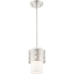 49861-91 1 Light Brushed Nickel Single Pendant-Lighting LumensPendant Lights