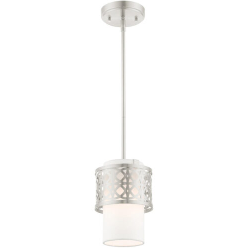 49861-91 1 Light Brushed Nickel Single Pendant-Lighting LumensPendant Lights