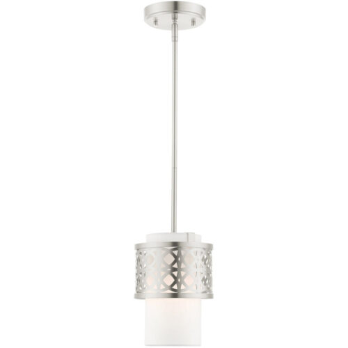 49861-91 1 Light Brushed Nickel Single Pendant-Lighting LumensPendant Lights