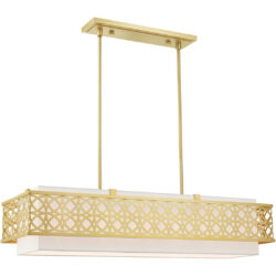 49868-33 6 Light Soft Gold Linear Chandelier-Lighting LumensChandeliers