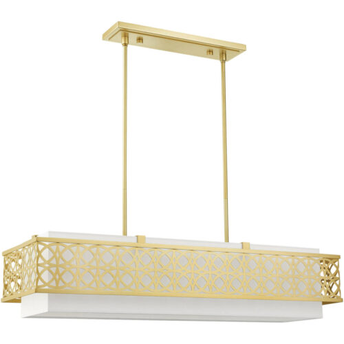 49868-33 6 Light Soft Gold Linear Chandelier-Lighting LumensChandeliers