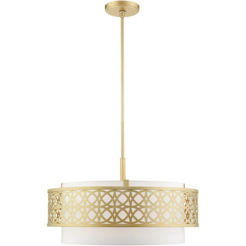 49870-33 5 Light Soft Gold Pendant Chandelier-Lighting LumensChandeliers