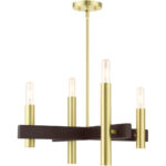 49994-12 4 Light Satin Brass Chandelier-Lighting LumensChandeliers