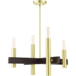 49994-12 4 Light Satin Brass Chandelier-Lighting LumensChandeliers