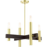 49994-12 4 Light Satin Brass Chandelier-Lighting LumensChandeliers