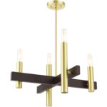 49994-12 4 Light Satin Brass Chandelier-Lighting LumensChandeliers