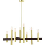 49998-12 8 Light Satin Brass Chandelier-Lighting LumensChandeliers