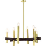 49998-12 8 Light Satin Brass Chandelier-Lighting LumensChandeliers