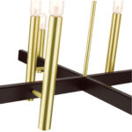 49998-12 8 Light Satin Brass Chandelier-Lighting LumensChandeliers