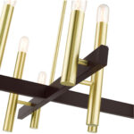 49998-12 8 Light Satin Brass Chandelier-Lighting LumensChandeliers