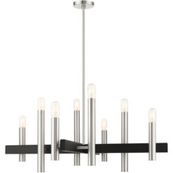 49998-91 8 Light Brushed Nickel Chandelier-Lighting LumensChandeliers