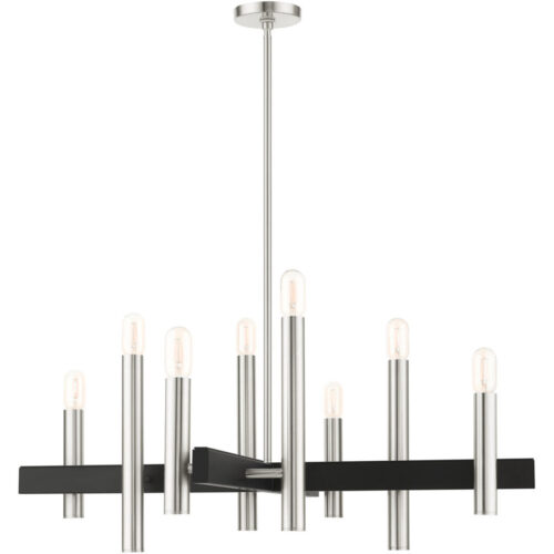 49998-91 8 Light Brushed Nickel Chandelier-Lighting LumensChandeliers